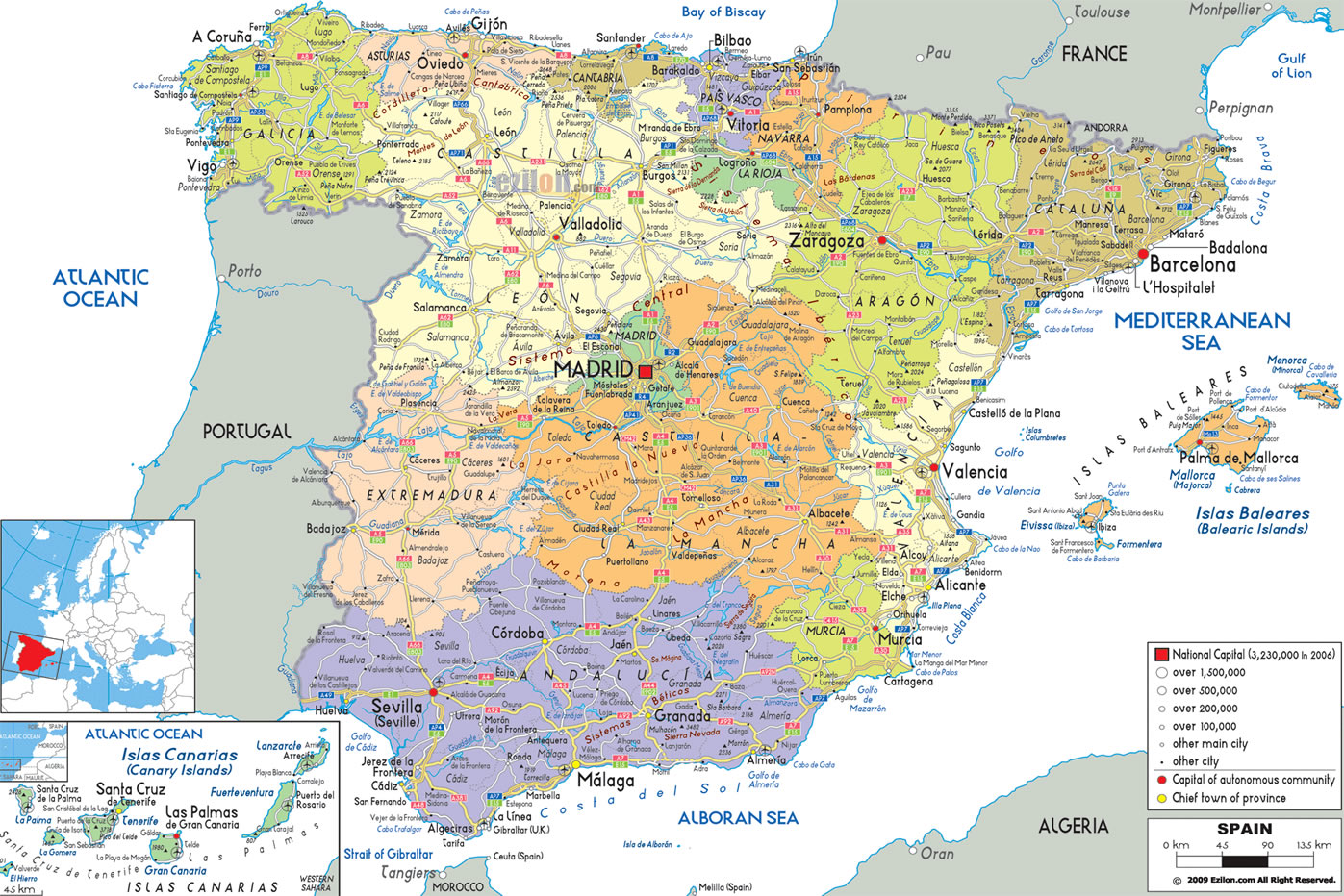 Spanien Karte