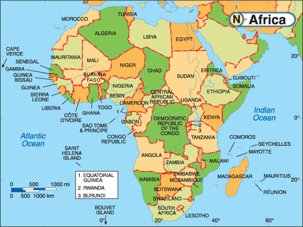 afrika politisch karte