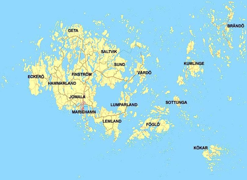 Karte von Aland Inseln
