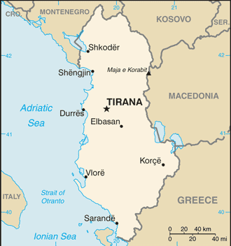 karte von Albanien