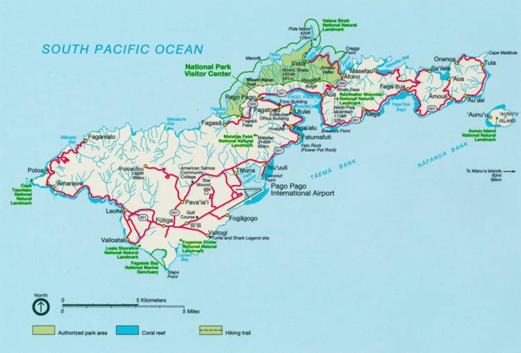 Karte von Amerikanisch Samoa