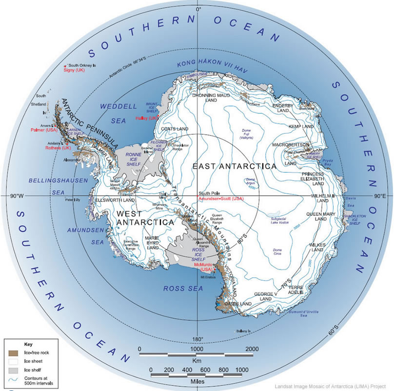 karte von antarktika