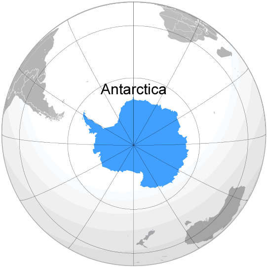Wo ist Antarktika in der Welt