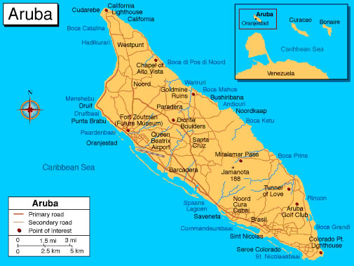 Karte von Aruba