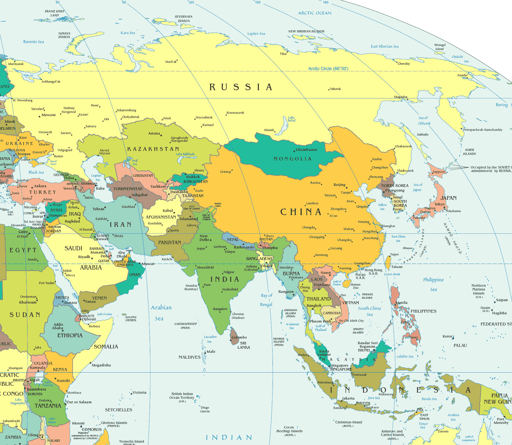 Asien politische Karte