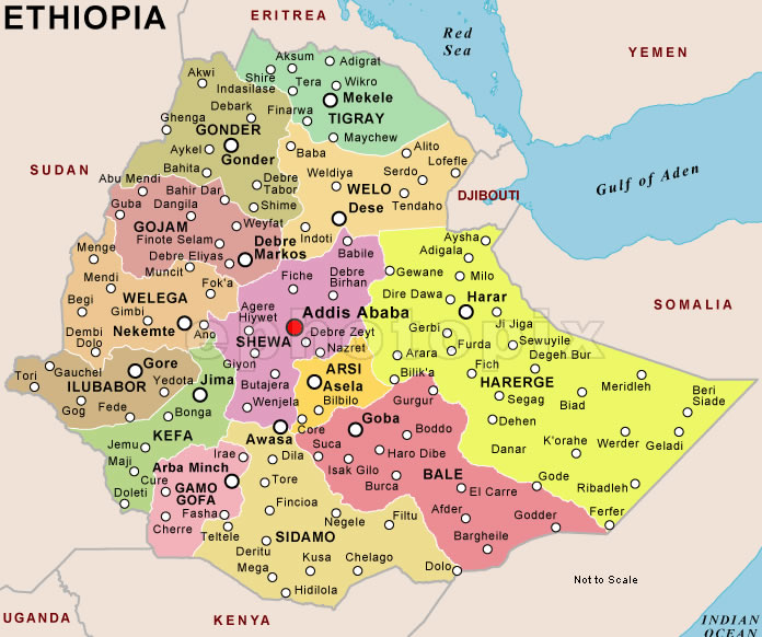 Karte von Athiopien