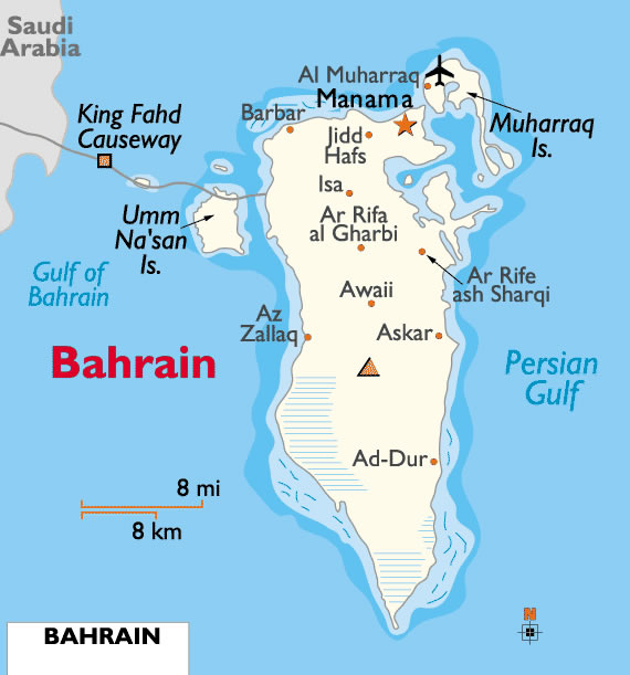 Karte von Bahrain