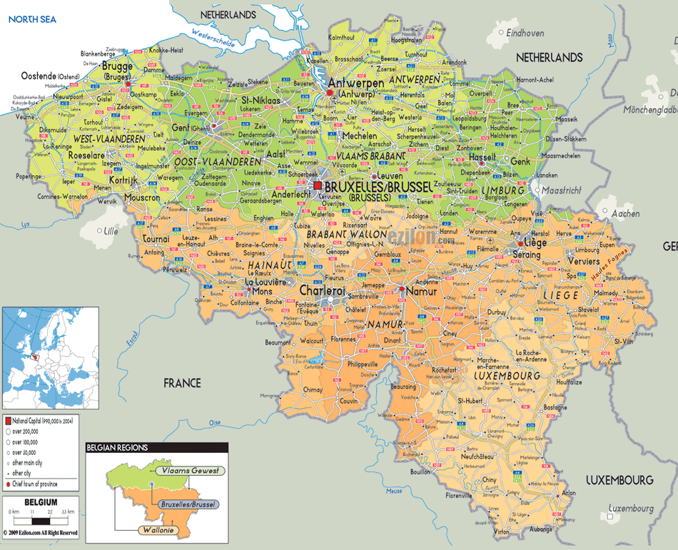 belgien politisch karte