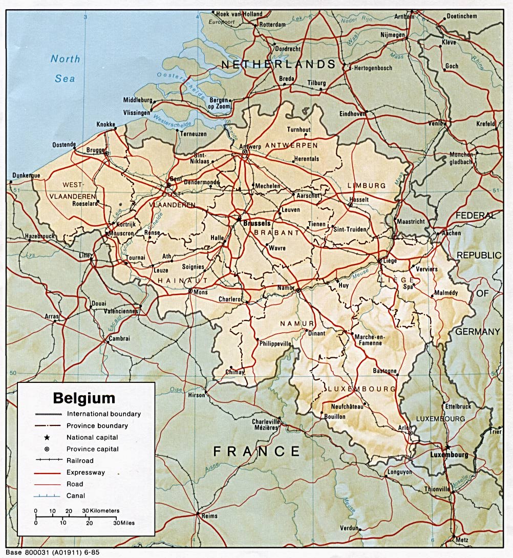 karte von belgien