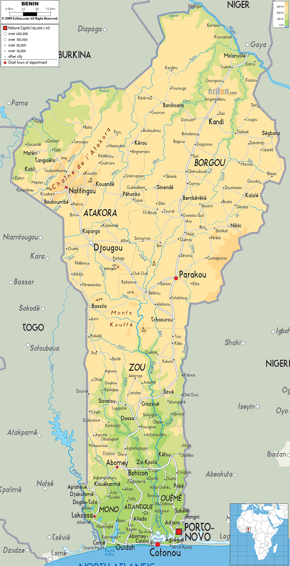 karte von Benin