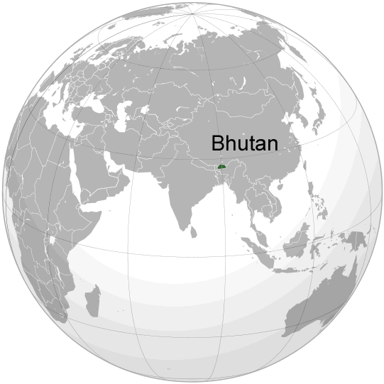Wo ist Bhutan in der Welt
