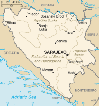 karte von Bosnien und Herzegowina