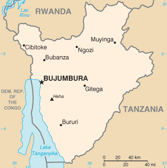 karte von Burundi