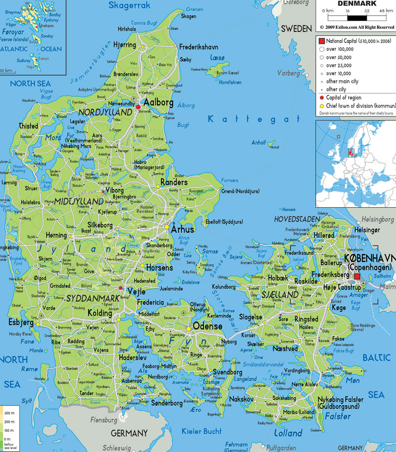 Karte von Danemark