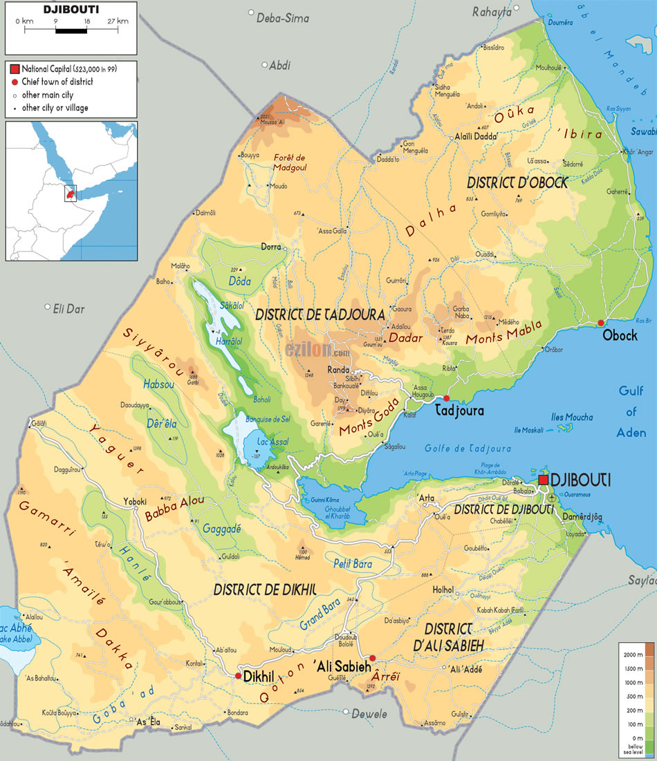 politisch karte von Dschibuti