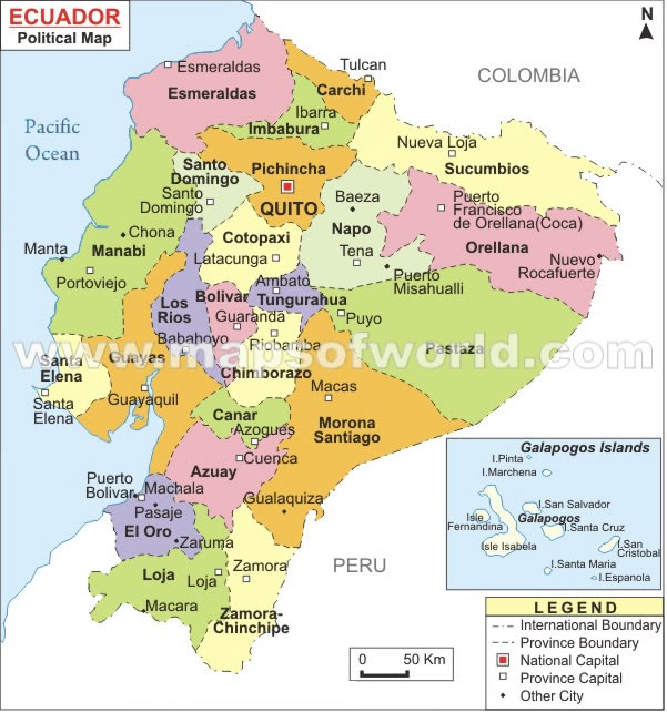 Karte von Ecuador