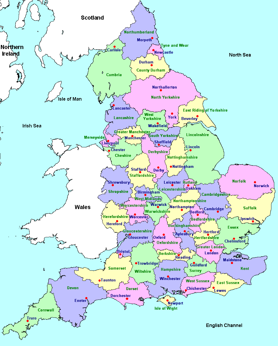 karte von england
