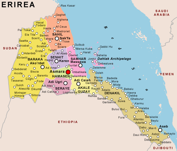 Eritrea karte