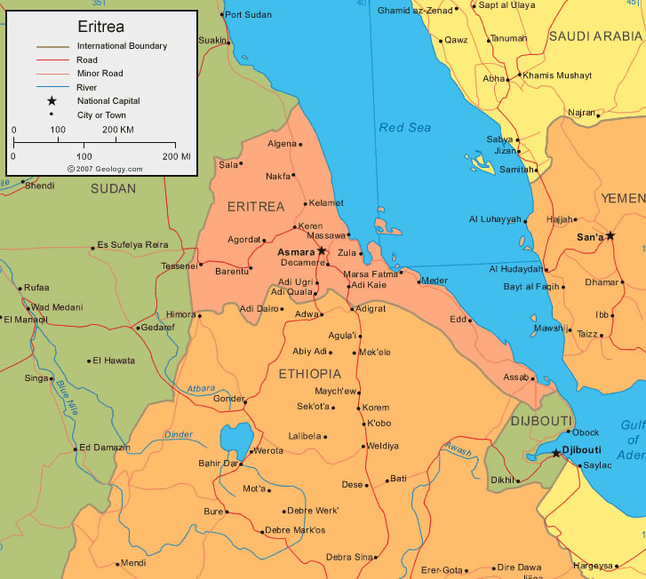 Karte von Eritrea