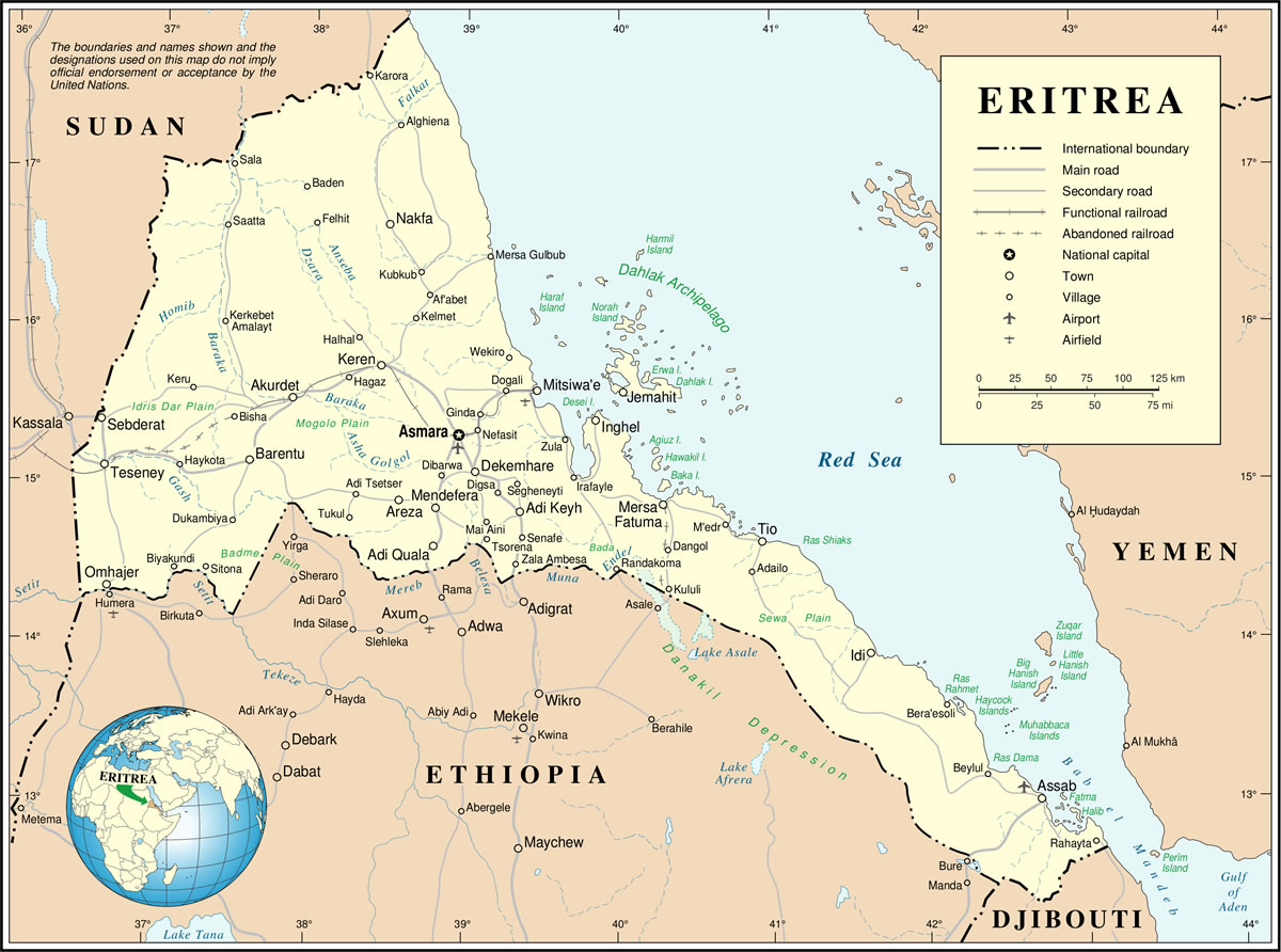 karte von Eritrea