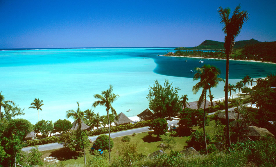 Matira strand Bora Bora Französisch Polynesien