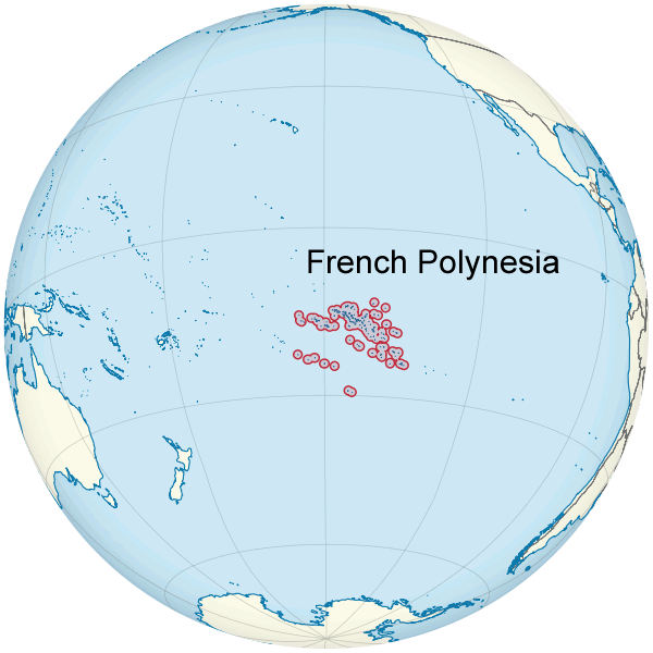 Wo ist Französisch Polynesien in der Welt