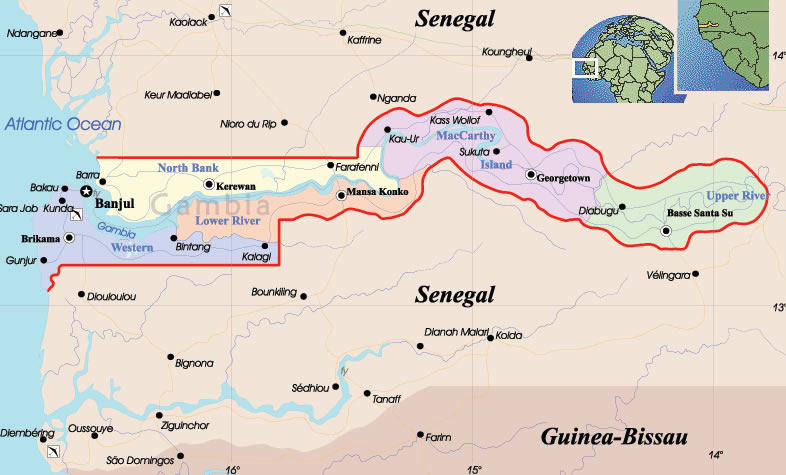 Karte von Gambia