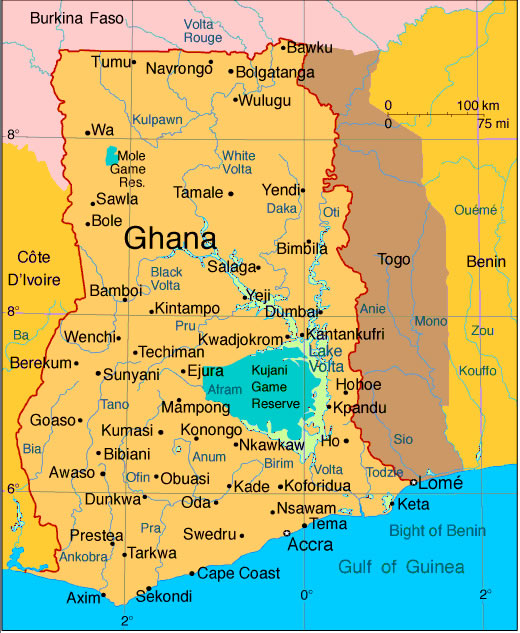 Karte von Ghana