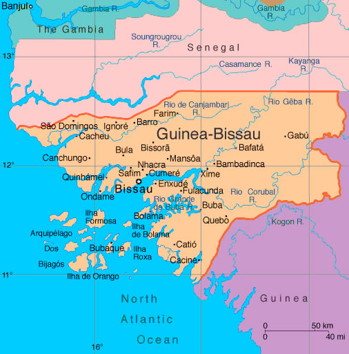 Karte von Guinea Bissau