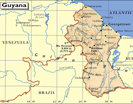 karte von Guyana
