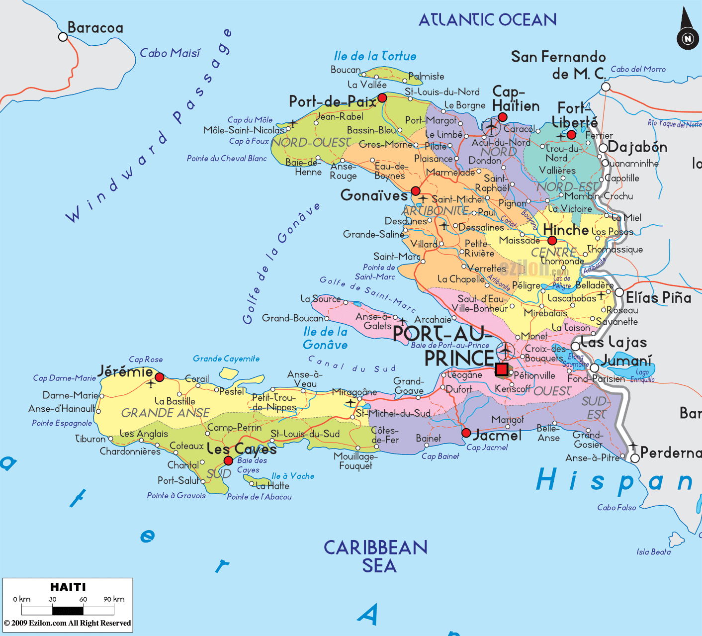 Haiti politisch karte