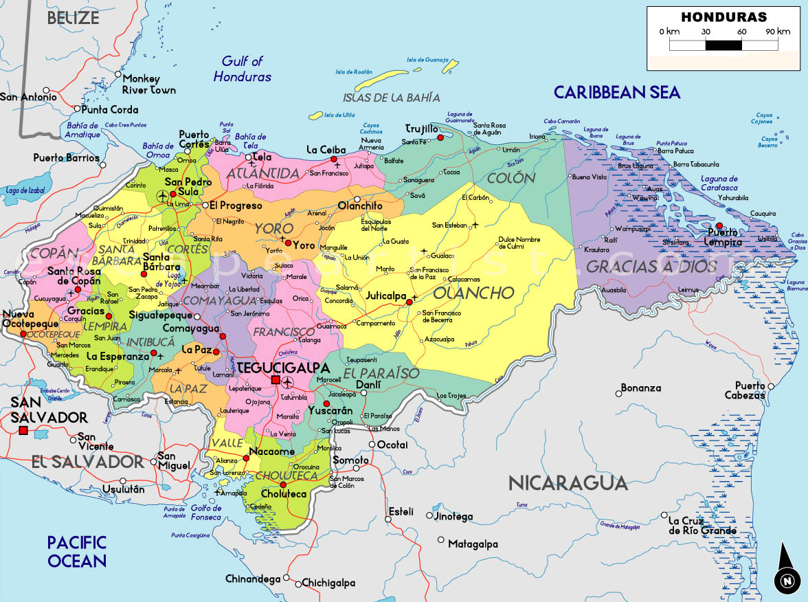 Honduras karte
