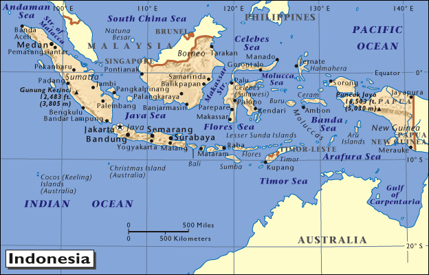 karte von indonesien