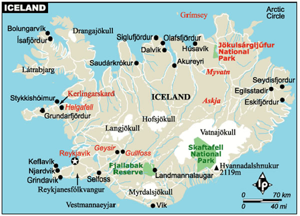 karte von Island