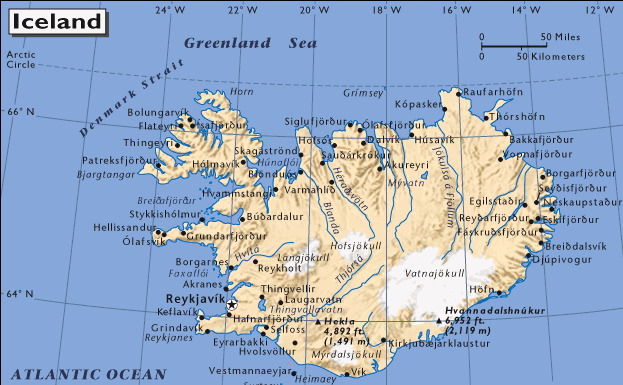 karte von Island