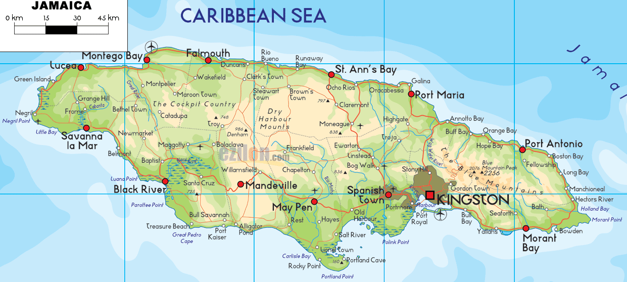 karte von Jamaika