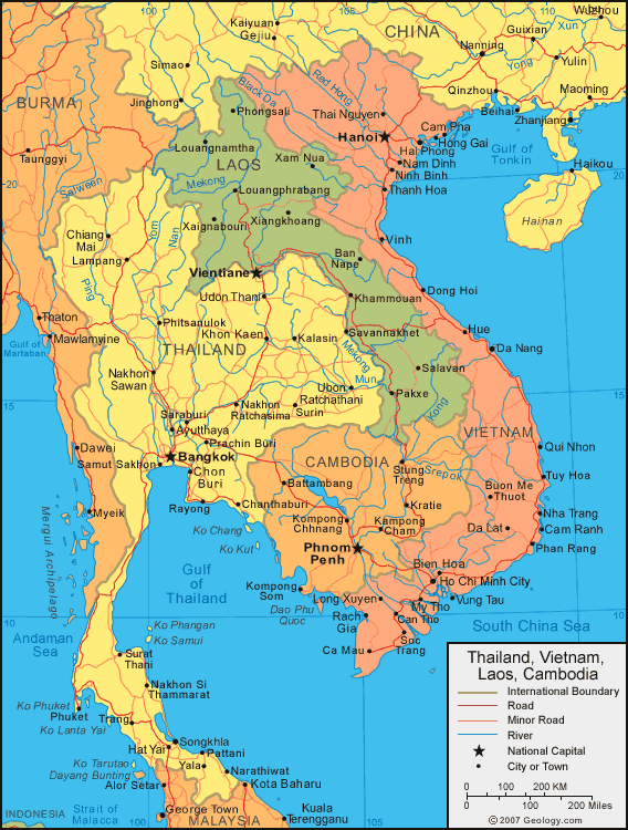 politisch karte von kambodscha