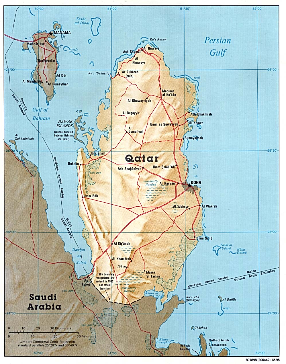 Katar relief karte