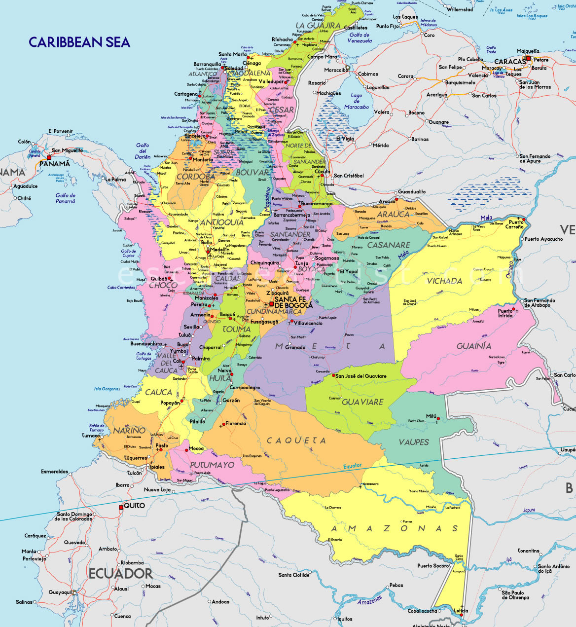 Kolumbien karte