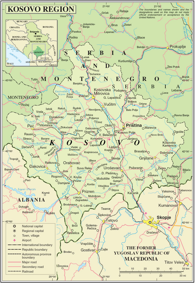 Karte von Kosovo