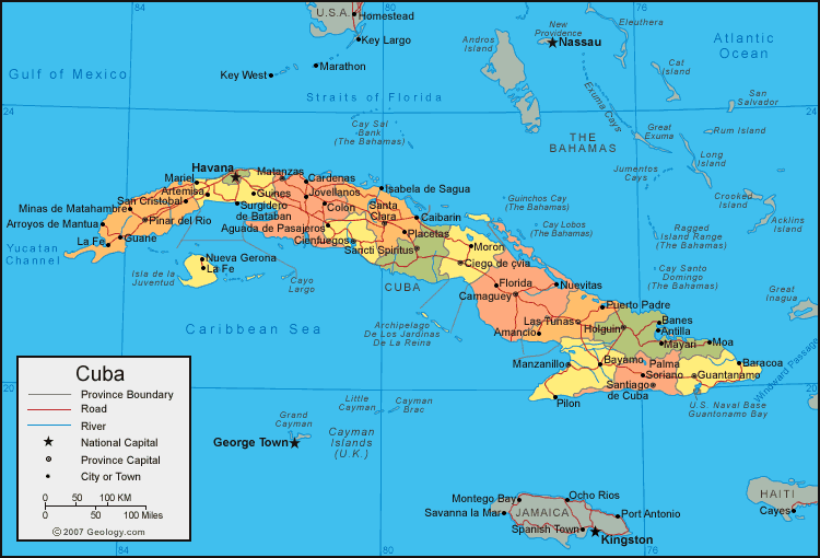 Kuba politisch karte