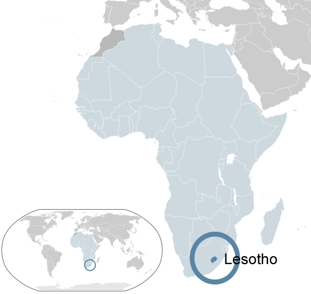 Wo ist Lesotho in der Welt