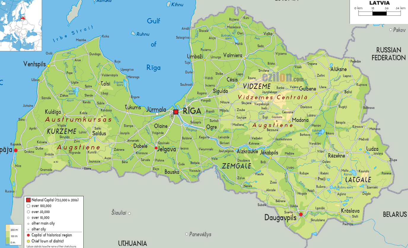 Lettland karte