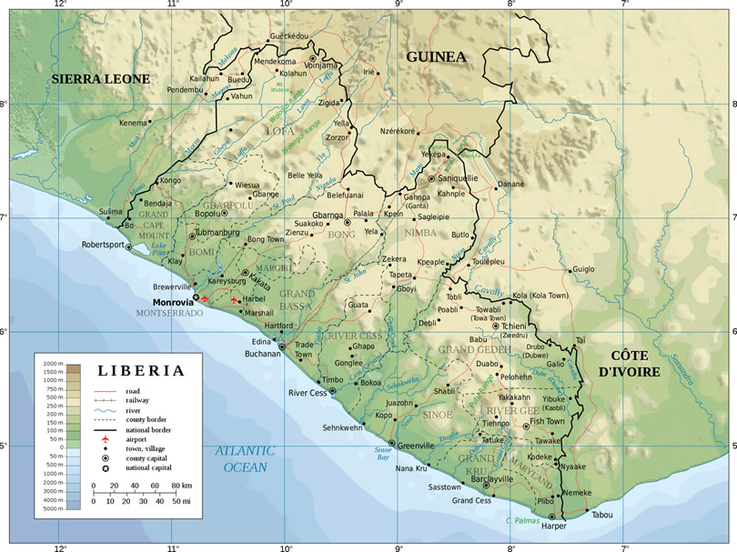 Karte von Liberia