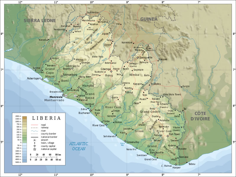 karte von Liberia