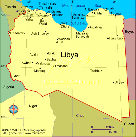 karte von Libyen