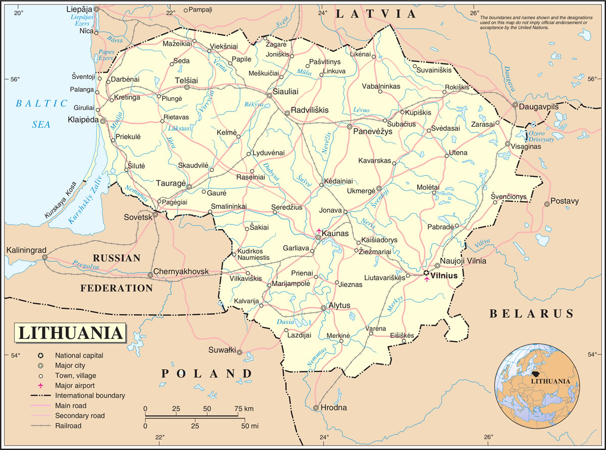 karte von Litauen