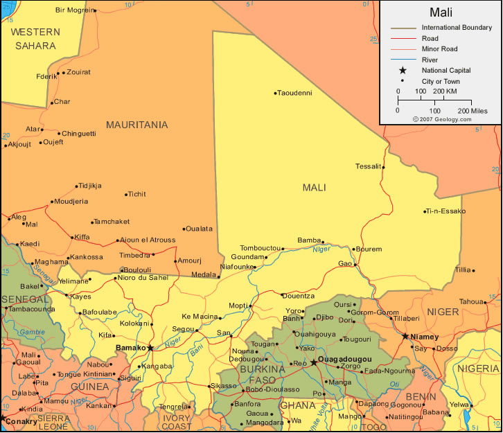 Karte von Mali