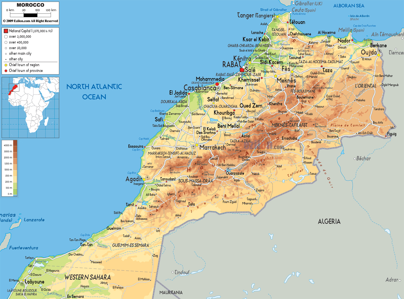 Marokko karte