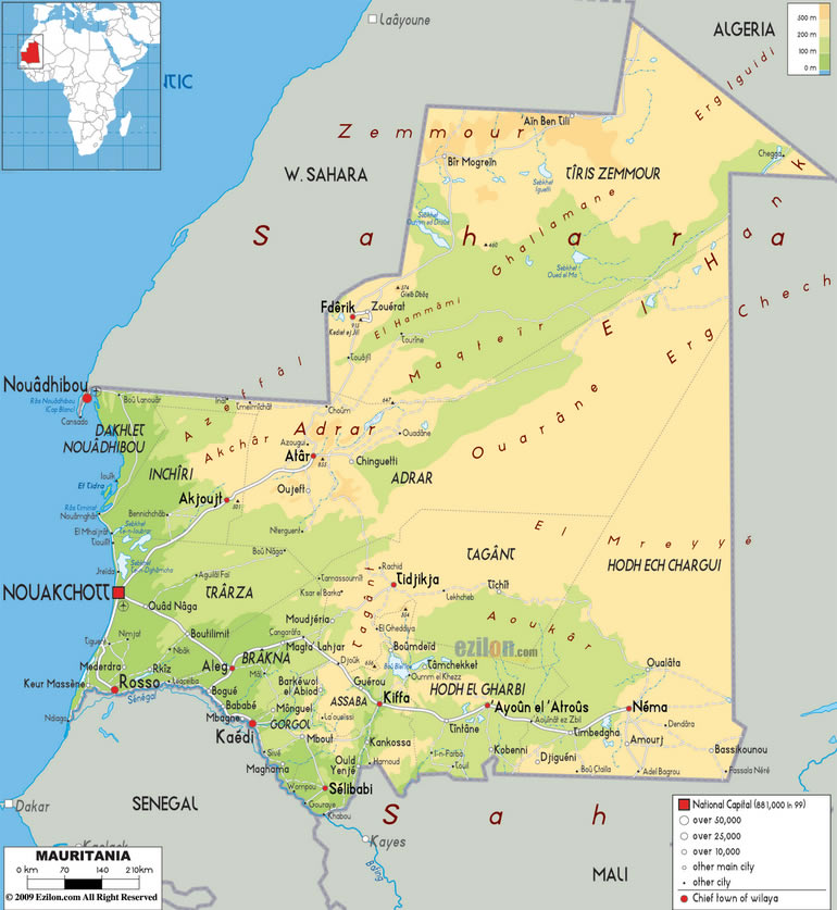 Karte von Mauretanien